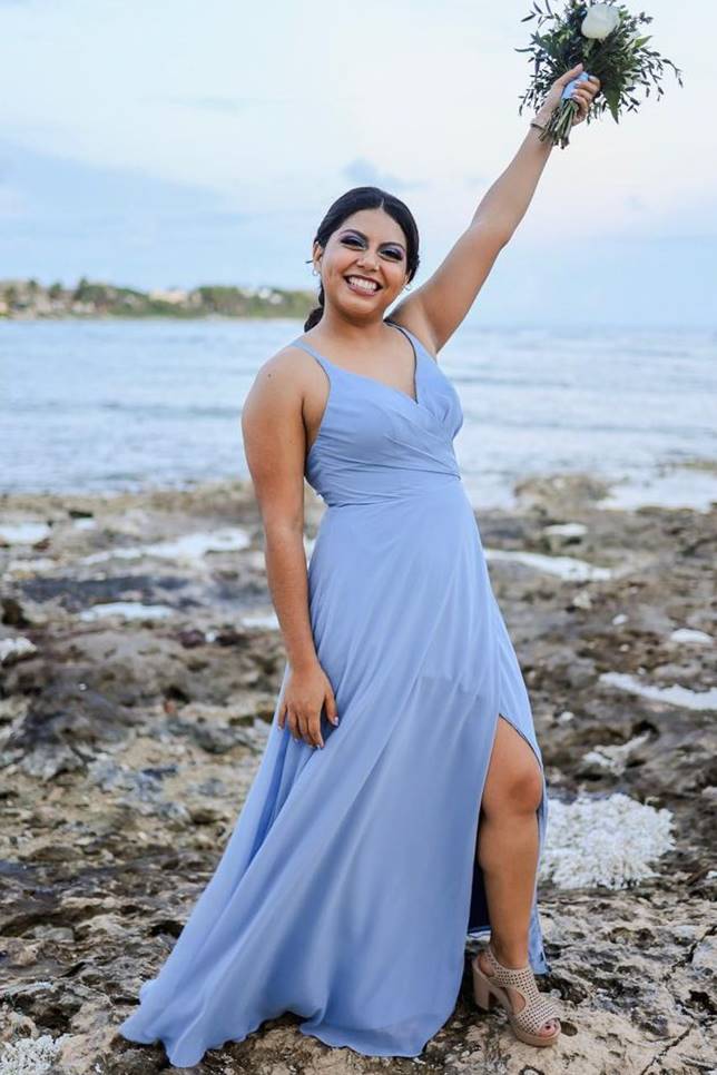 Lavender Chiffon V-Neck Pleated Bridesmaid Dress Modsele Lavender Chiffon V-Neck Pleated Bridesmaid Dress Modsele