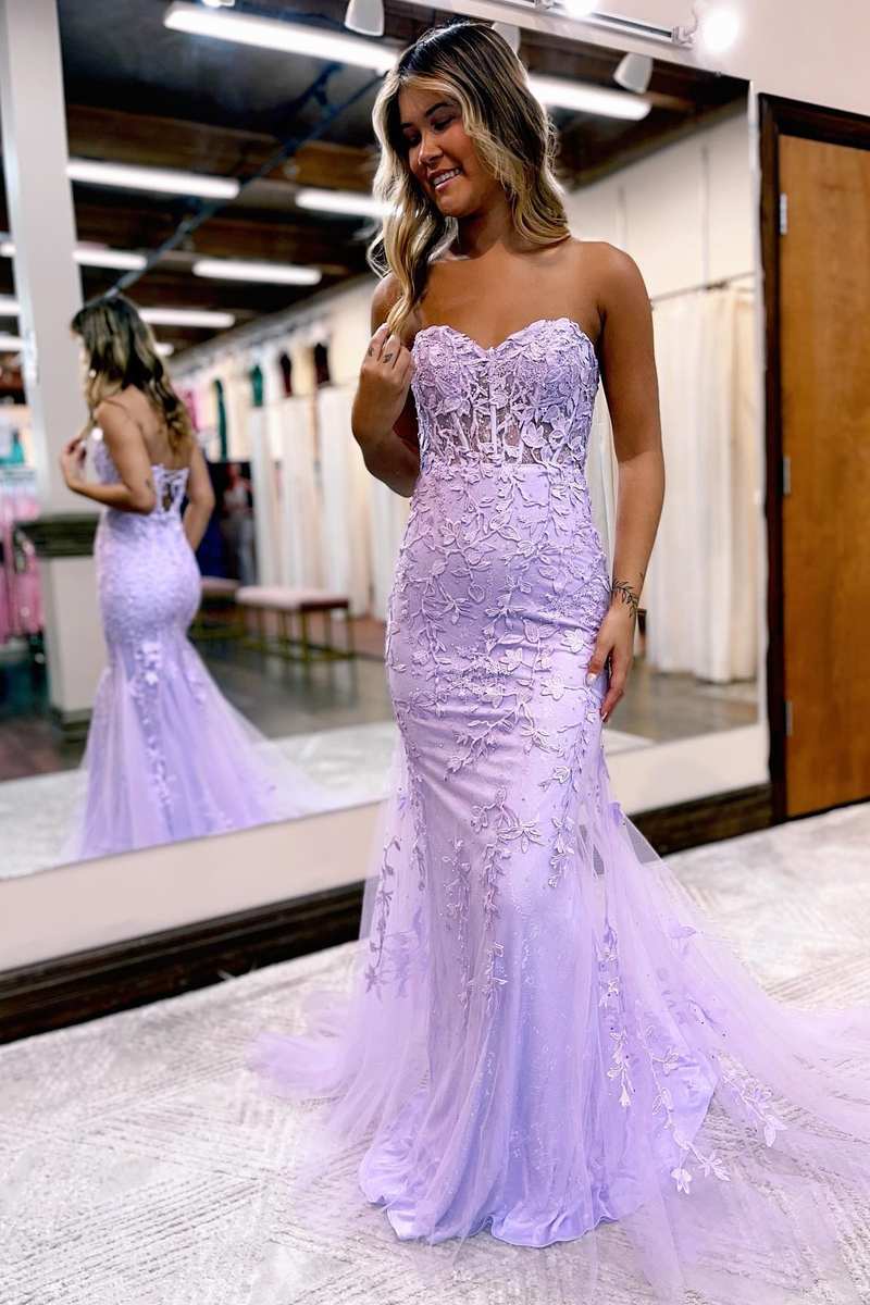 Hot Pink Appliques Sweetheart Lace-Up Trumpet Long Prom Dress Modsele Hot Pink Appliques Sweetheart Lace-Up Trumpet Long Prom Dress Modsele