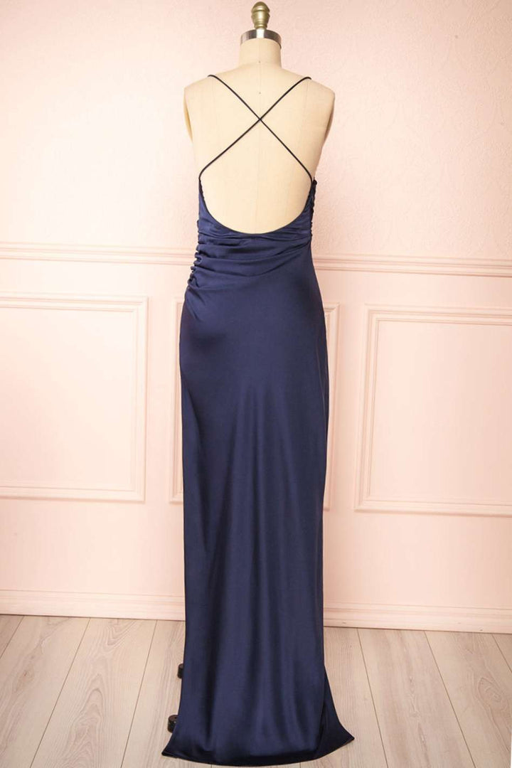 Black Asymmetrical Spaghetti Straps Sheath Wedding Guest Dress
