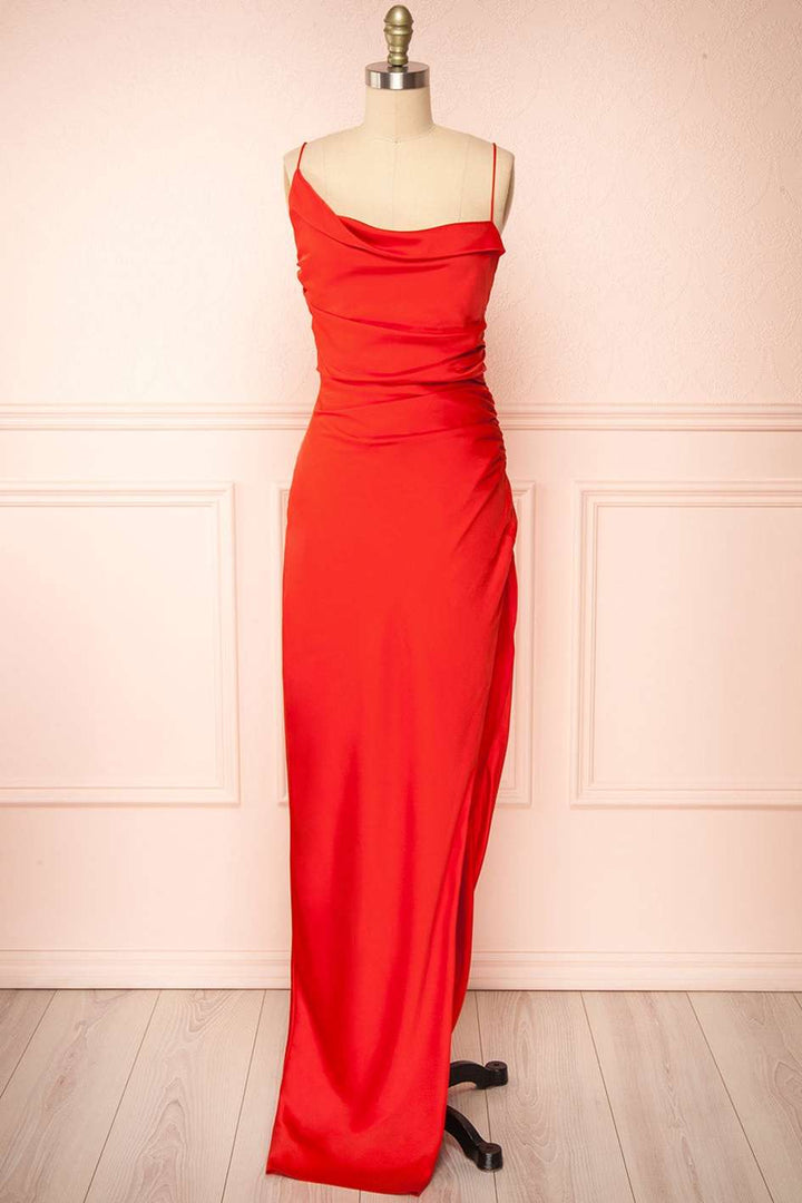 Black Asymmetrical Spaghetti Straps Sheath Wedding Guest Dress