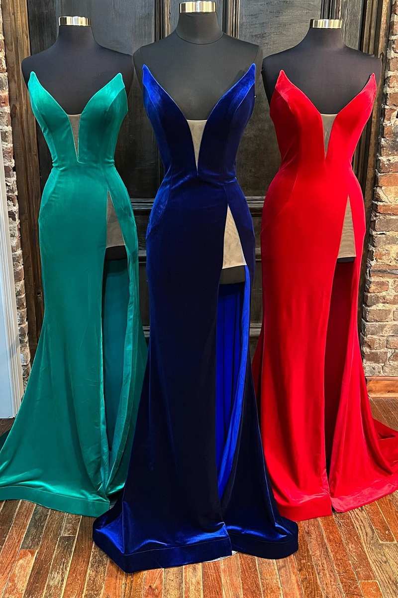 open lace back dress Sapphire Blue Short Velvet Hoco Dress 4469BN Sapphire / 0