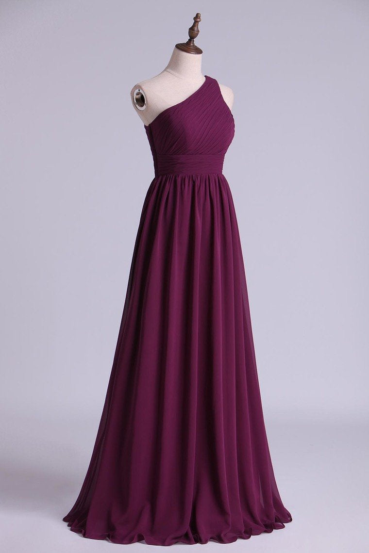 Magenta One-Shoulder A-Line Long Maid of Honor Dress Modsele Magenta One-Shoulder A-Line Long Maid of Honor Dress Modsele