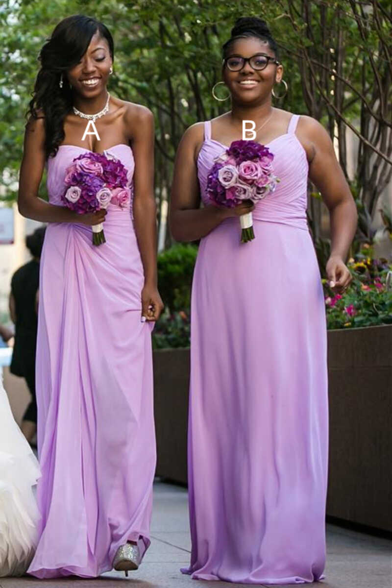 Mismatched Light Purple Chiffon Long Bridesmaid Dress Modsele Mismatched Light Purple Chiffon Long Bridesmaid Dress Modsele