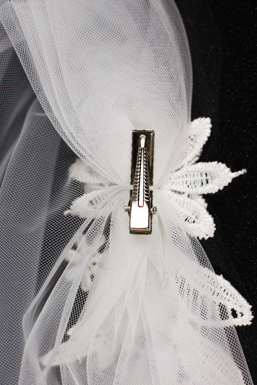Vintage Mesh Side Flower Bridal Veil