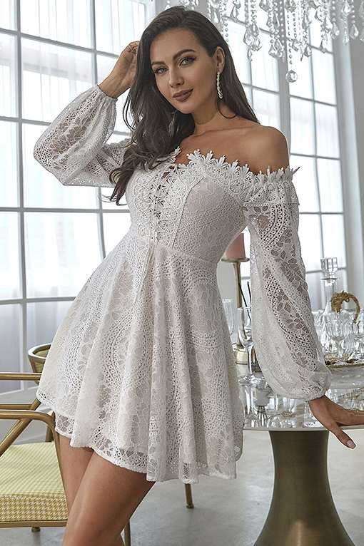Flowy Lace Off Shoulder Dress White White Off Shoulder Lace Bodice Gown By Cinderella Divine 7258W Flowy Lace Off Shoulder Dress White White Off Shoulder Lace Bodice Gown By Cinderella Divine 7258W