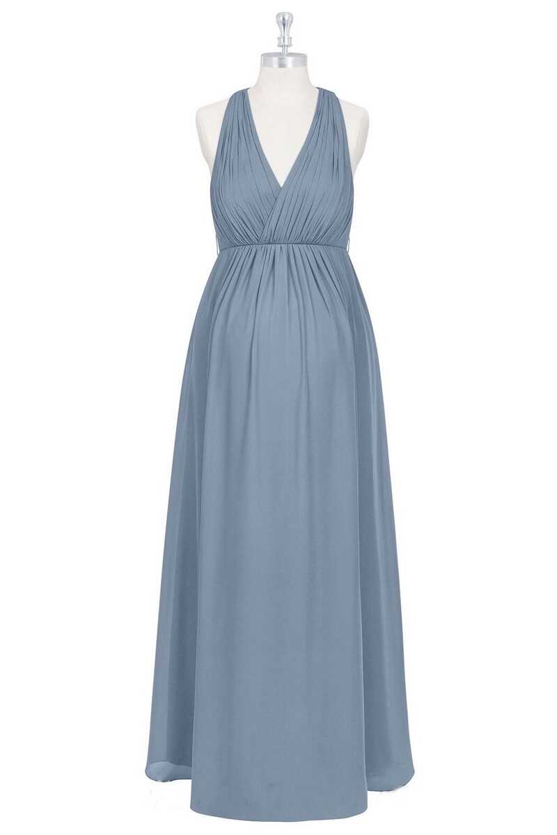 Dusty Blue Halter Backless Maternity Bridesmaid Dress Modsele Dusty Blue Halter Backless Maternity Bridesmaid Dress Modsele