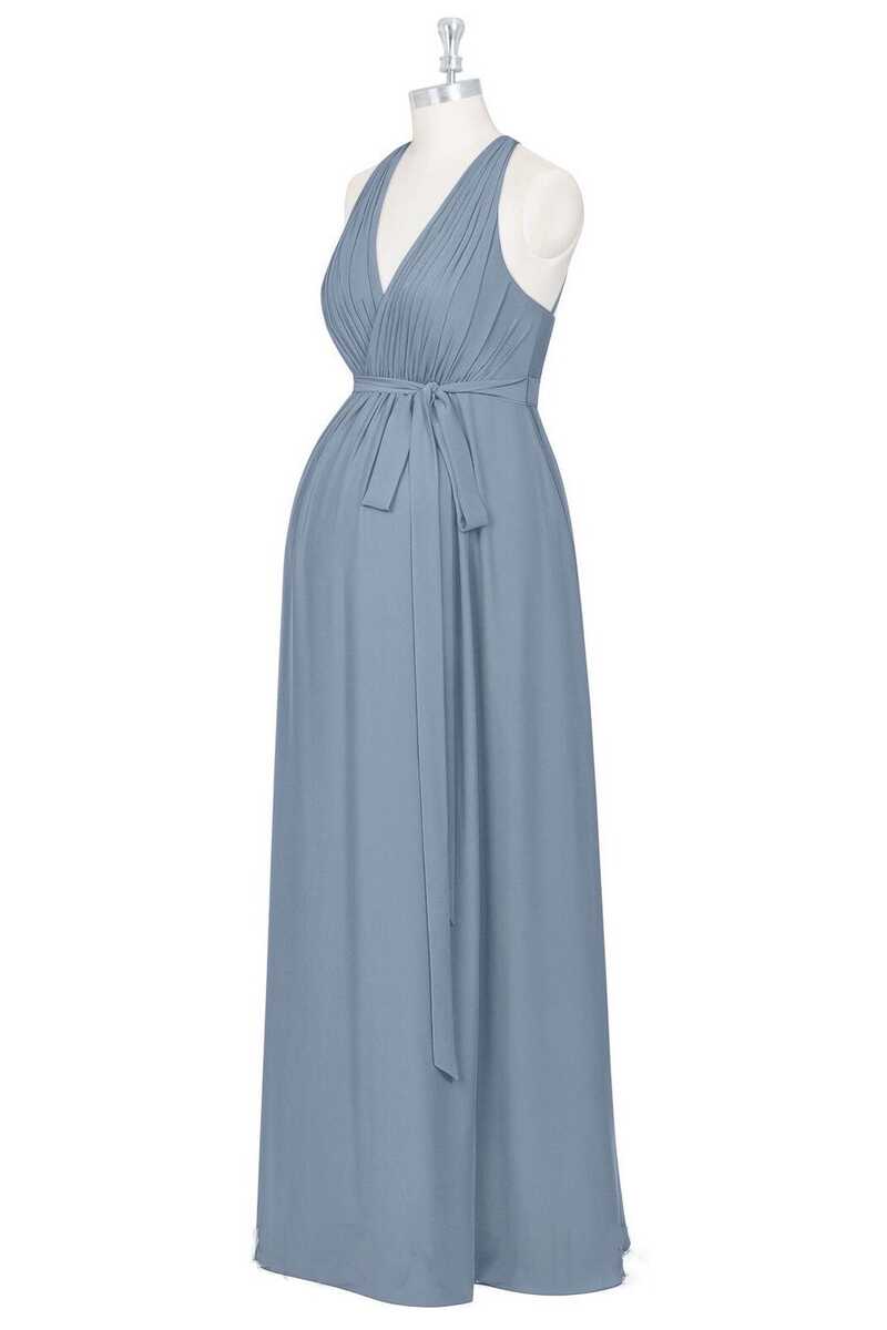 Dusty Blue Halter Backless Maternity Bridesmaid Dress Modsele Dusty Blue Halter Backless Maternity Bridesmaid Dress Modsele