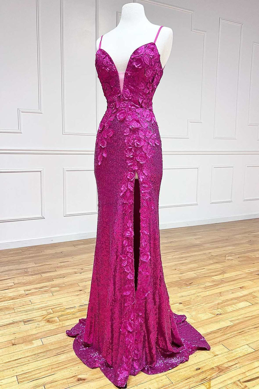 Stunning Lavender Sequins Mermaid Long Formal Dress