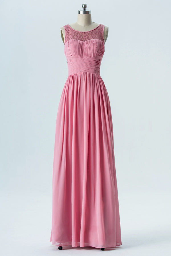 Pink Sweetheart Sleeveless Bridesmaid Dress