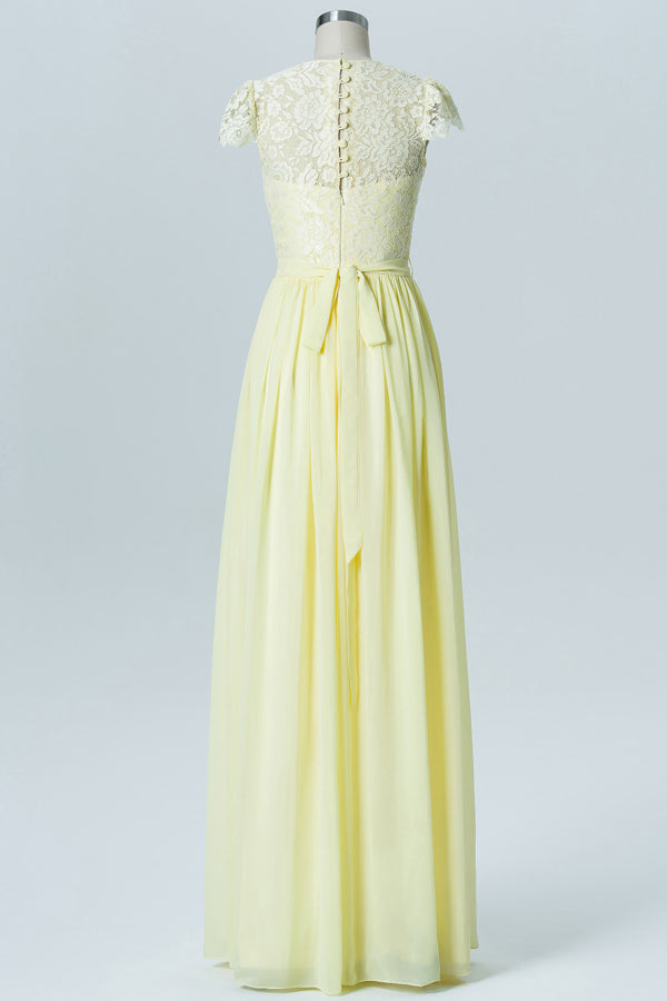 Yellow Embroidered Sweetheart Bridesmaid Dress