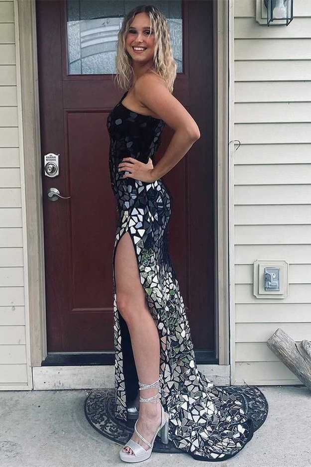 Red Cheetah Print Prom Dress