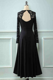 Black Lace Long Sleeve Mother of the Groom Dress