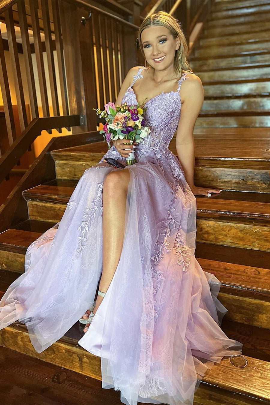 Red Floral Lace Applique Side Slit Long Formal Dress Modsele Red Floral Lace Applique Side Slit Long Formal Dress Modsele