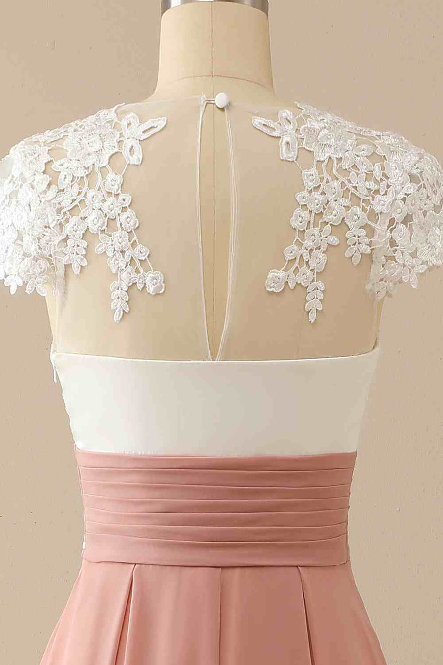 Coral Pink Lace Cap Sleeve Mother of the Bride Dress Modsele Coral Pink Lace Cap Sleeve Mother of the Bride Dress Modsele
