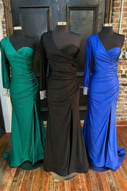 One-Sleeve Long Formal Dress with Slit