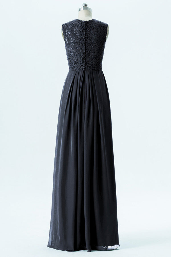 Black Embroidered Sweetheart Sleeveless Bridesmaid Dress
