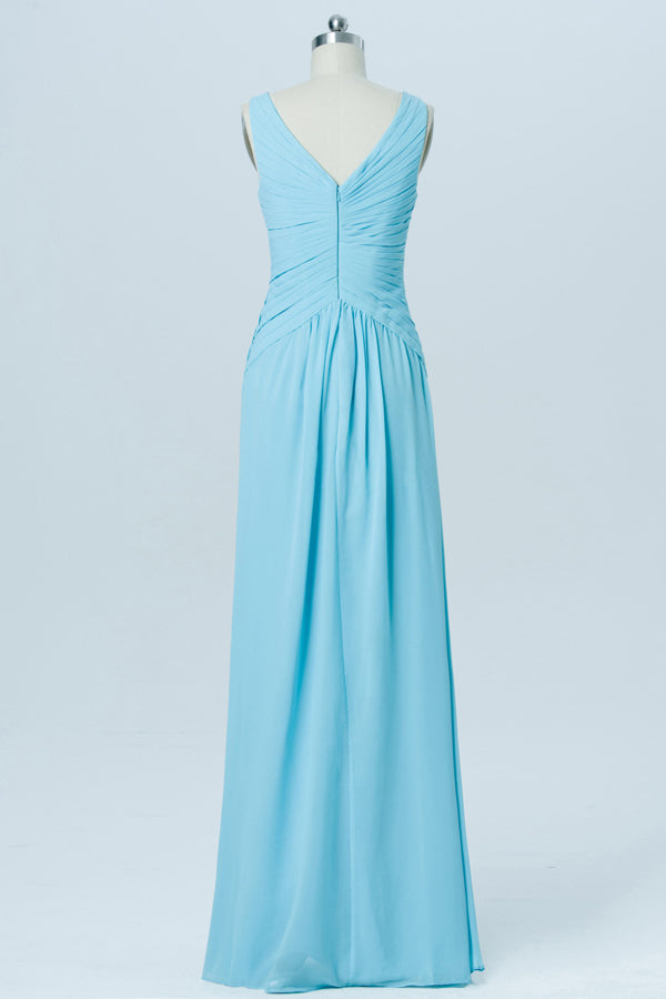 Aqua Blue Chiffon Twist Front Sleeveless Bridesmaid Dress Modsele Aqua Blue Chiffon Twist Front Sleeveless Bridesmaid Dress Modsele