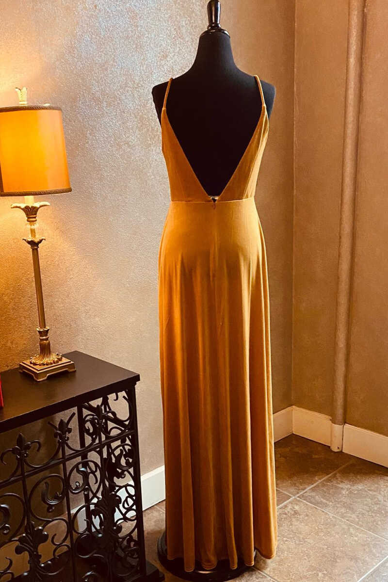 Burnt Orange Velvet Backless Long Bridesmaid Dress Modsele Burnt Orange Velvet Backless Long Bridesmaid Dress Modsele
