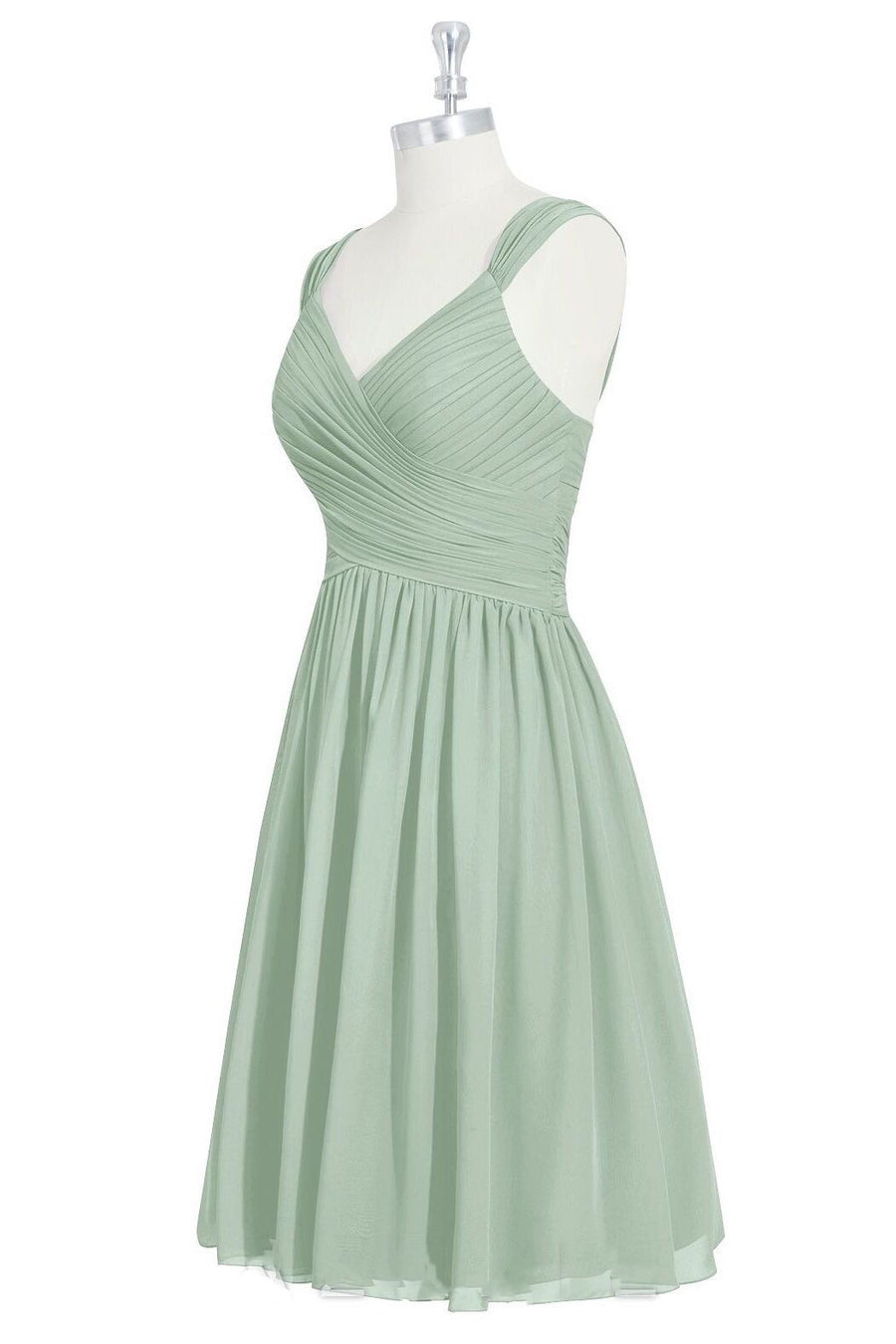Sage Green V-Neck Backless A-Line Short Bridesmaid Dress Modsele Sage Green V-Neck Backless A-Line Short Bridesmaid Dress Modsele