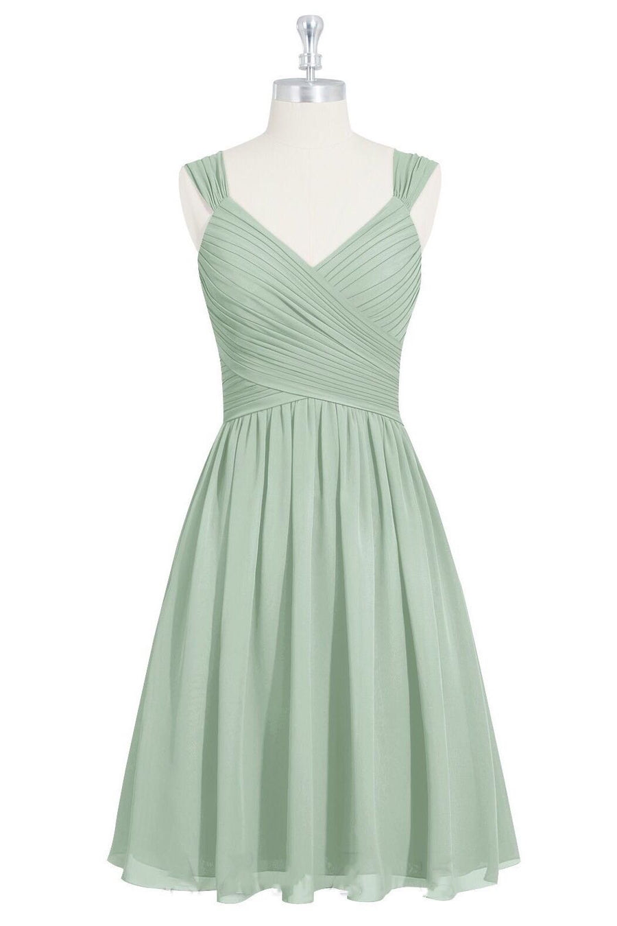 Sage Green V-Neck Backless A-Line Short Bridesmaid Dress Modsele Sage Green V-Neck Backless A-Line Short Bridesmaid Dress Modsele
