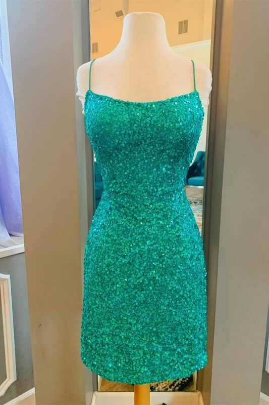 tight green homecoming dress