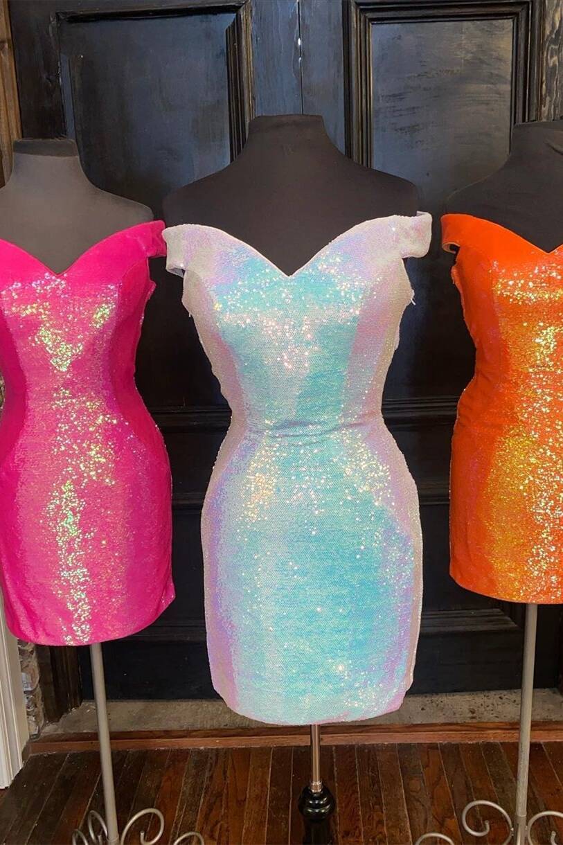Sparkle Sequins Tight Off the Shoulder Party Dress