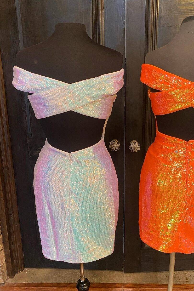 Sparkle Sequins Tight Off the Shoulder Party Dress