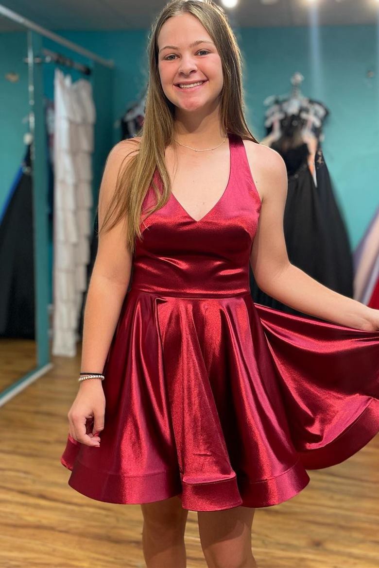 Simple Wine Red A-line Short Homecoming Dress Modsele Simple Wine Red A-line Short Homecoming Dress Modsele