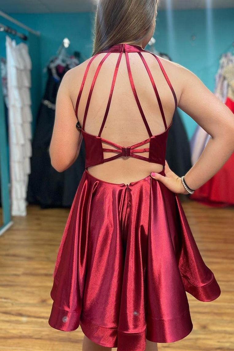 Simple Wine Red A-line Short Homecoming Dress Modsele Simple Wine Red A-line Short Homecoming Dress Modsele