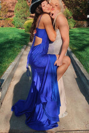 Mermaid Royal Blue Side Slit Long Formal Dress