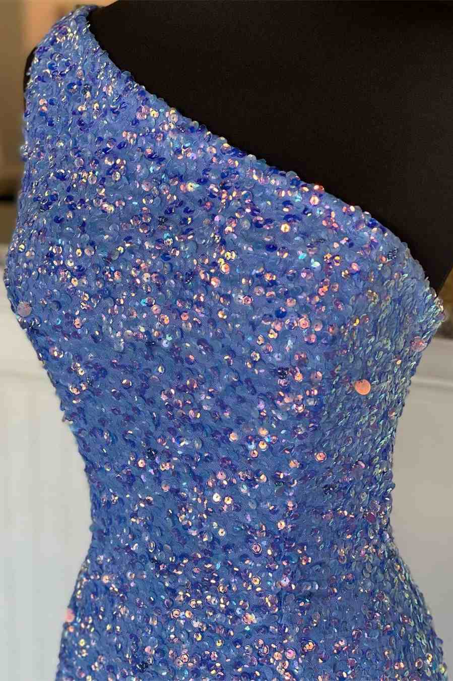 scala one shoulder sequin dress SCALA -61356 One Shoulder Liner Sequin Sheath Dress 8 / RED