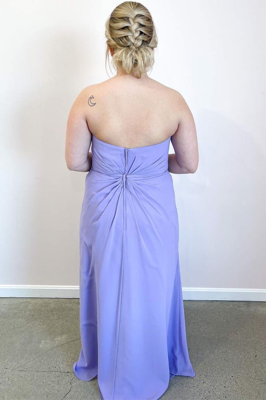 Lavender Chiffon Sweetheart Ruched Bridesmaid Dress
