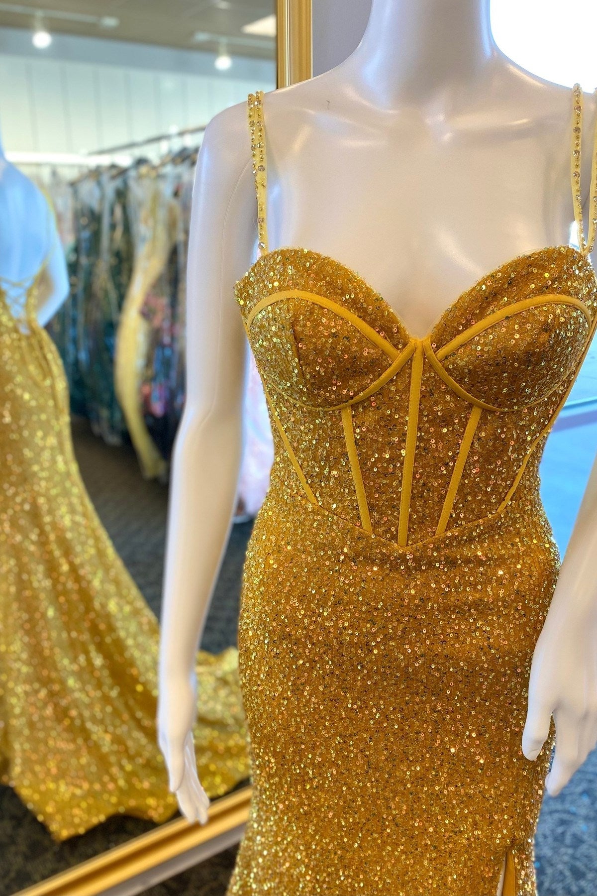 Grey and deals yellow prom