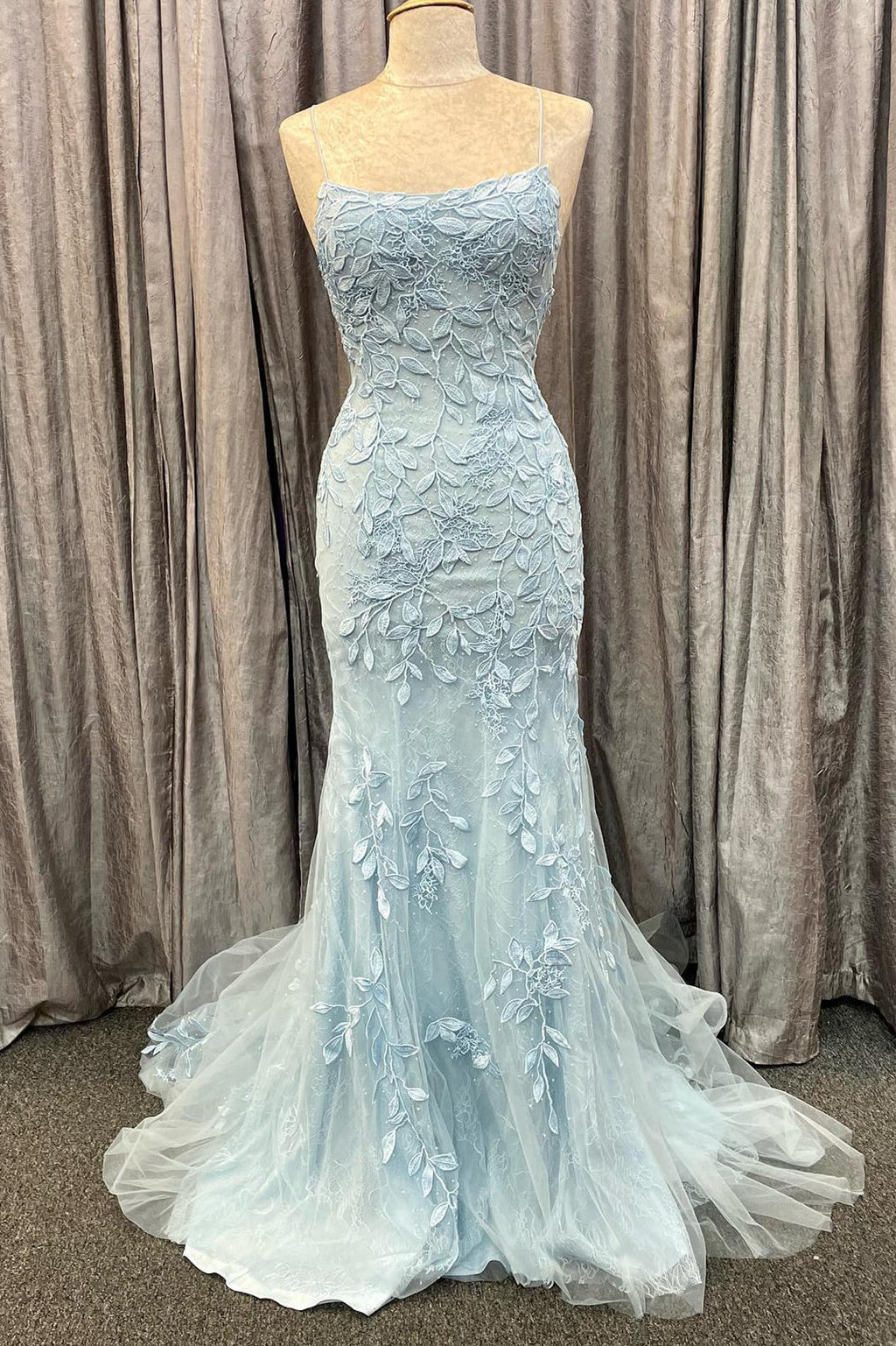 Mermaid Glamorous Spaghetti-Strpas Sleeveless Prom Dresses main image 0
