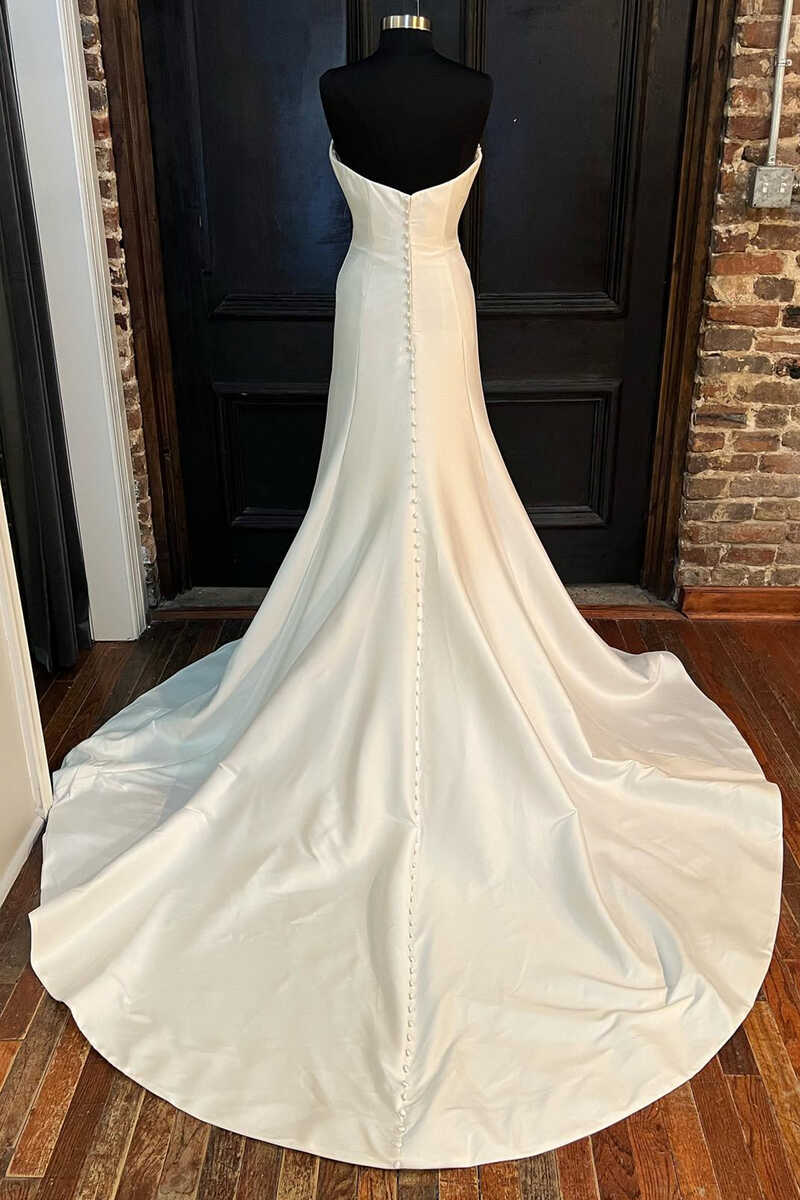 Simple Sweetheart A-Line Long Wedding Dress
