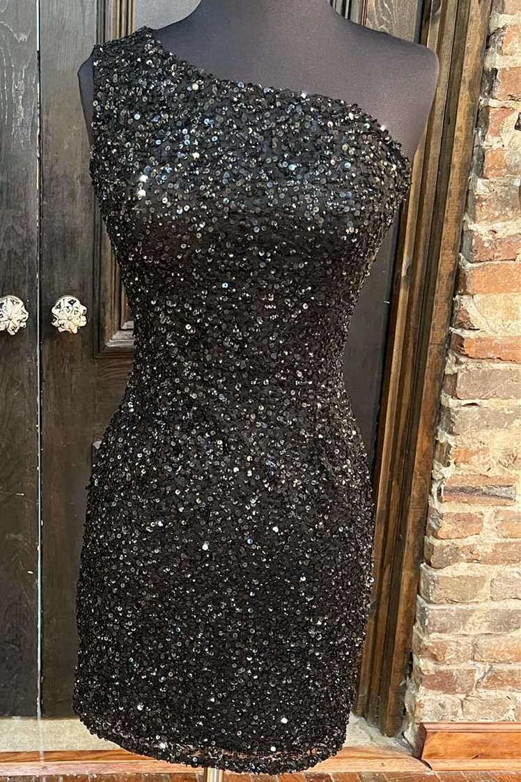Royal Blue Sequins One-Shoulder Lace-Up Mini Homecoming Dress Modsele Royal Blue Sequins One-Shoulder Lace-Up Mini Homecoming Dress Modsele