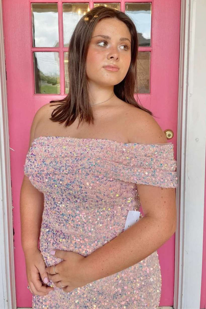 Wine Red Sequin One-Shoulder Short Homecoming Dress