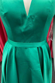 Green Cold-Shoulder A-Line Homecoming Dress