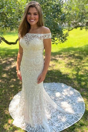 Ivory Lace Off-the Mermaid Wedding Dress