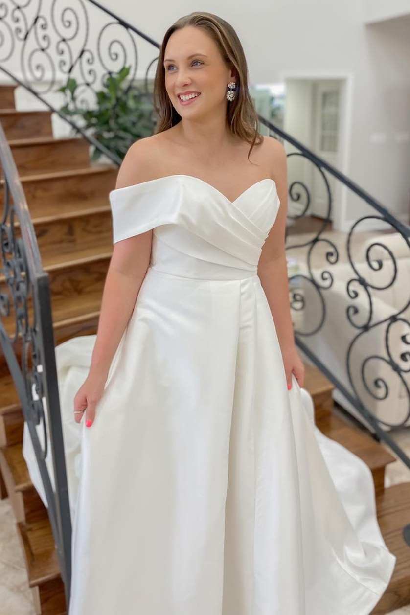 One Shoulder Satin A-Line Long Bridesmaid Dress