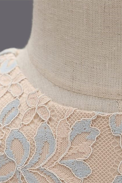Champagne Lace Cap Sleeve Bow Back Girl Party Dress