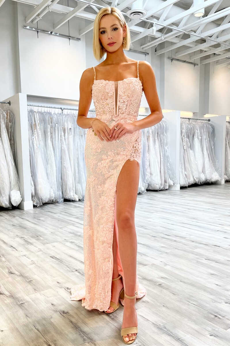Red Sequin Split Neck Long Prom Dress with Slit Modsele Red Sequin Split Neck Long Prom Dress with Slit Modsele