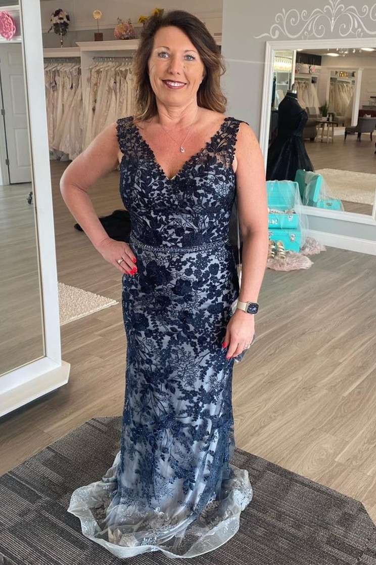 chinese dress ladies Lady Black Tie - Reyna Dress - Navy Blue main image 1