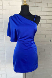 Asymmetrical Royal Blue Short Party Dress