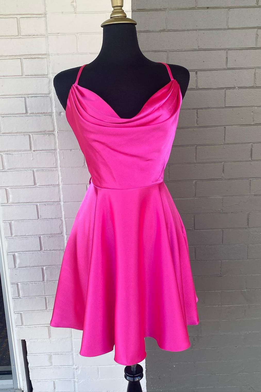 Neon cowl neck dress cheap