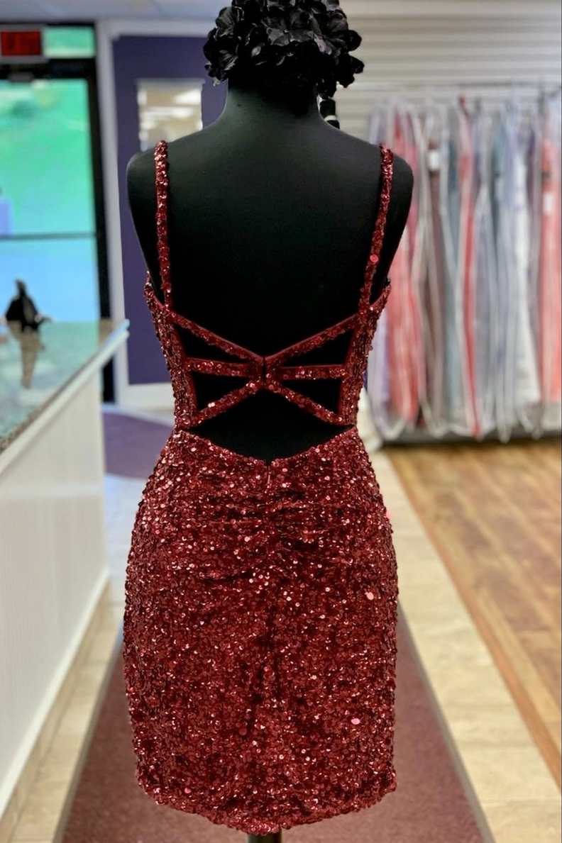 Short Tight Glitter Dress Red Sequins Tight Mini Homecoming Dress Modsele Short Tight Glitter Dress Red Sequins Tight Mini Homecoming Dress Modsele