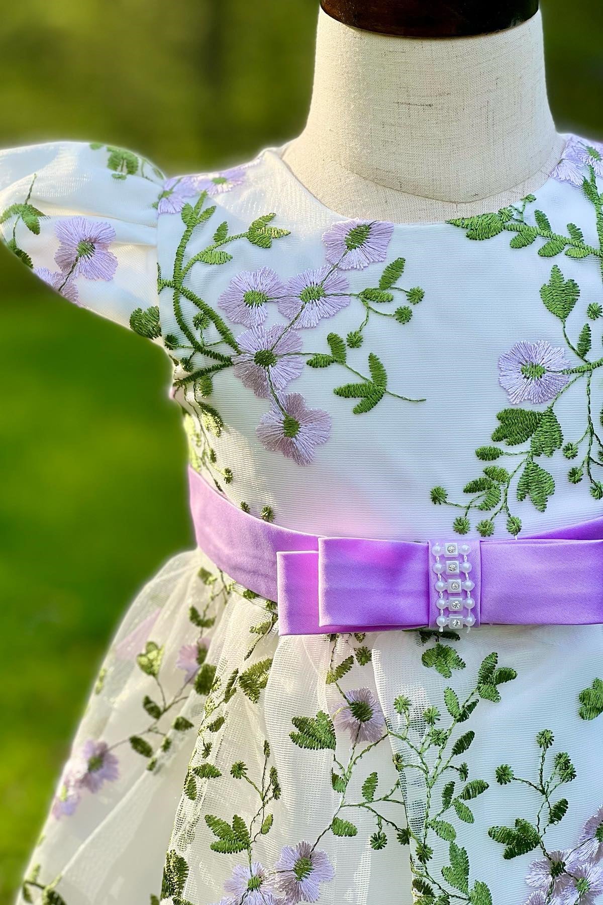 Cute Floral Print Cap Sleeve A-Line Girl Party Dress